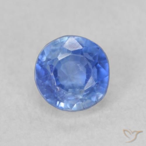 0.33ct 天然 薄いネイビーブルー カイヤナイト, ラウンド, VS