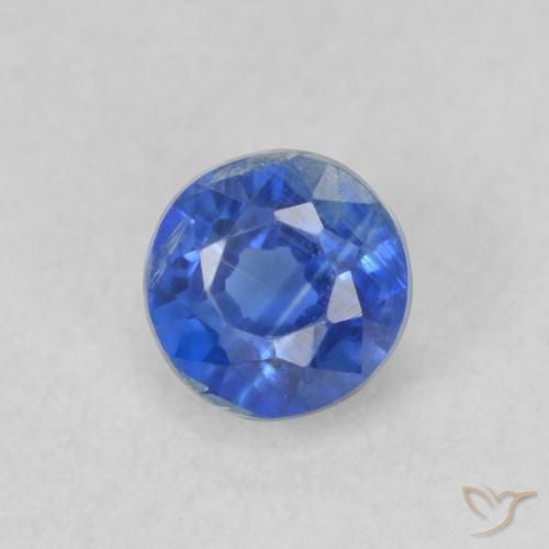 0.36ct 天然 明るいネイビーブルー カイヤナイト, ラウンド, VS