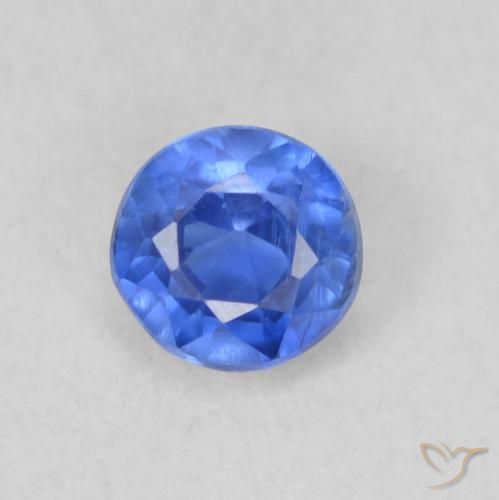 0.35ct 天然 薄いネイビーブルー カイヤナイト, ラウンド, VS