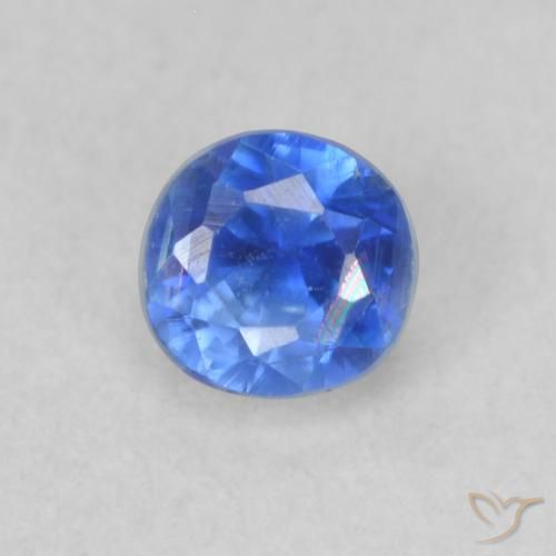 0.36ct 天然 薄いネイビーブルー カイヤナイト, ラウンド, VS