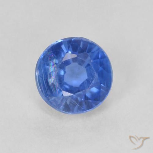 0.46ct 天然 薄いネイビーブルー カイヤナイト, ラウンド, SI