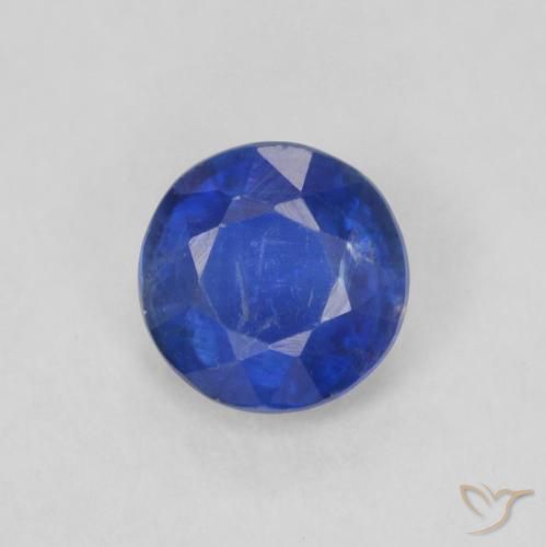 0.36ct 天然 ネイビーブルー カイヤナイト, ラウンド, SI