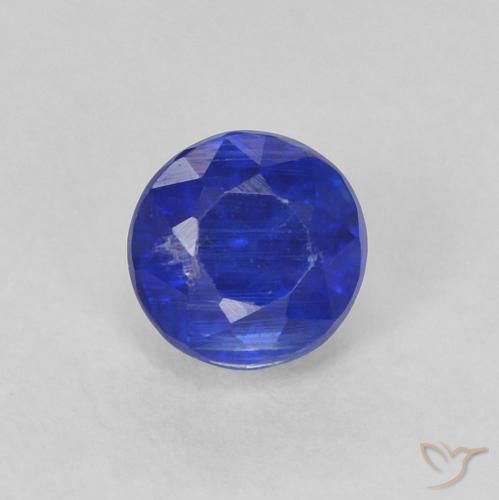 0.44ct 天然 濃いネイビーブルー カイヤナイト, ラウンド, SI