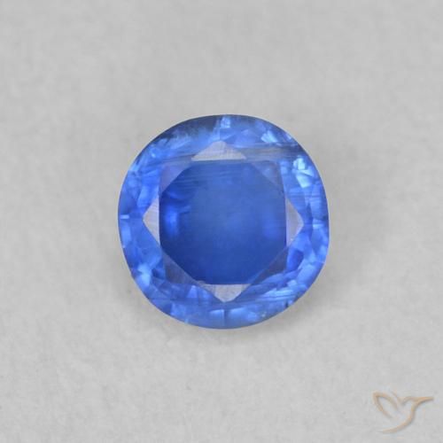 0.34ct 天然 薄いネイビーブルー カイヤナイト, ラウンド, SI