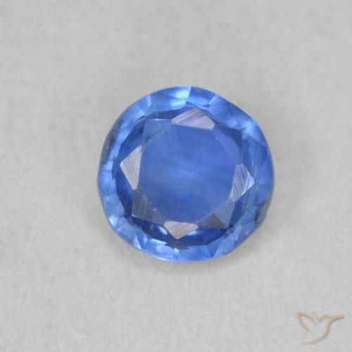 0.35ct 天然 薄いネイビーブルー カイヤナイト, ラウンド, SI