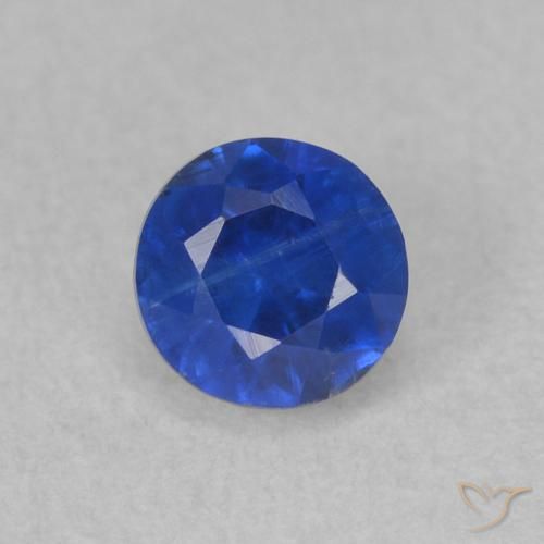 0.51ct 天然 濃いアズールブルー カイヤナイト, ラウンド, SI