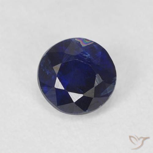 0.43ct 天然 ディープブルー カイヤナイト, ラウンド, SI