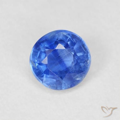 0.42ct 天然 ミディアムネイビーブルー カイヤナイト, ラウンド, SI