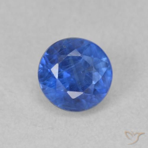 0.48ct 天然 ダークブルー カイヤナイト, ラウンド, SI
