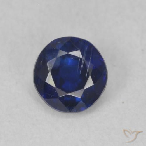 0.42ct 天然 ダークブルー カイヤナイト, ラウンド, SI