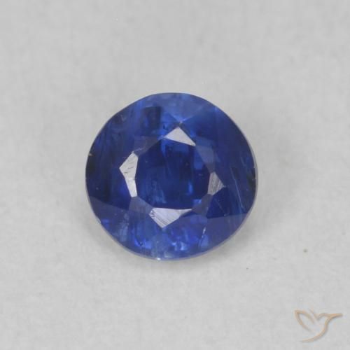 0.39ct 天然 ディープブルー カイヤナイト, ラウンド, SI