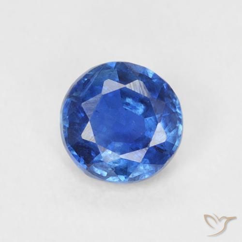 0.32ct 天然 薄いネイビーブルー カイヤナイト, ラウンド, SI