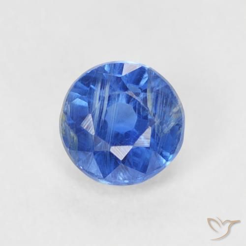 0.45ct 天然 薄いネイビーブルー カイヤナイト, ラウンド, SI