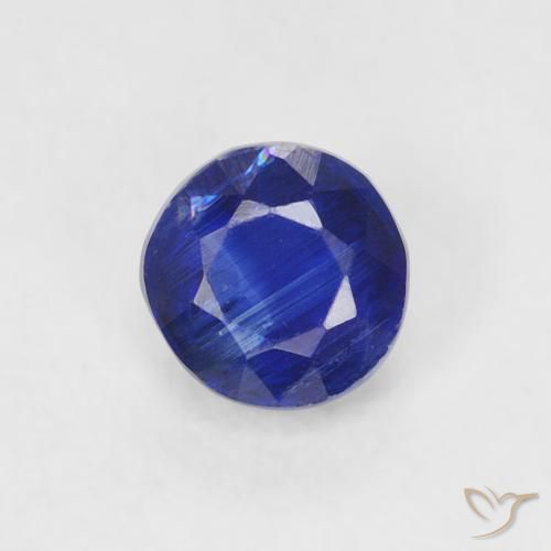 0.36ct 天然 濃いネイビーブルー カイヤナイト, ラウンド, SI