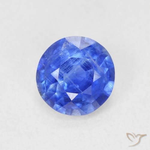 0.63ct 天然 濃いアズールブルー カイヤナイト, ラウンド, SI