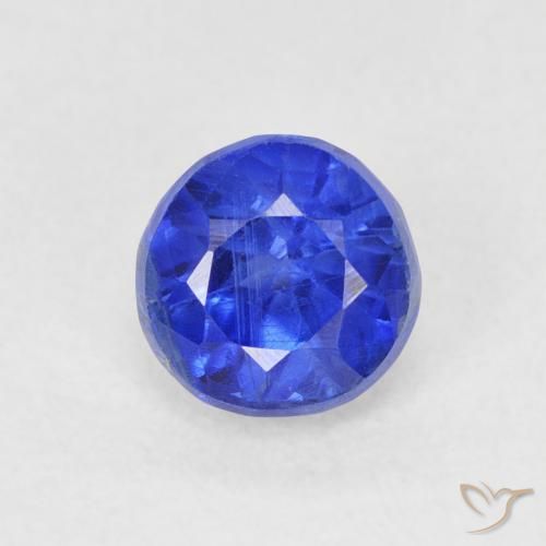0.86ct 天然 濃いアズールブルー カイヤナイト, ラウンド, SI