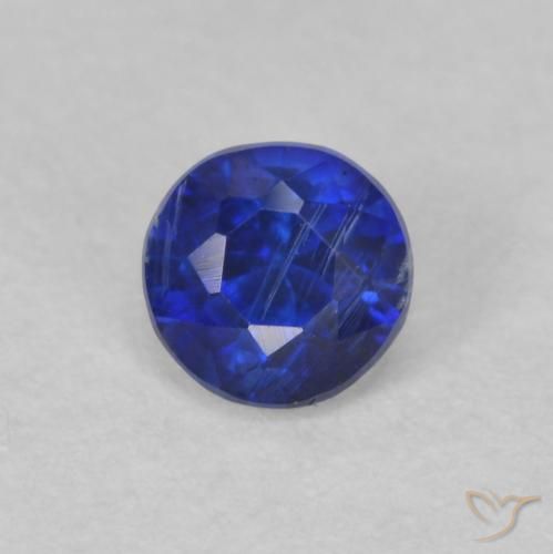 0.47ct 天然 濃いネイビーブルー カイヤナイト, ラウンド, SI