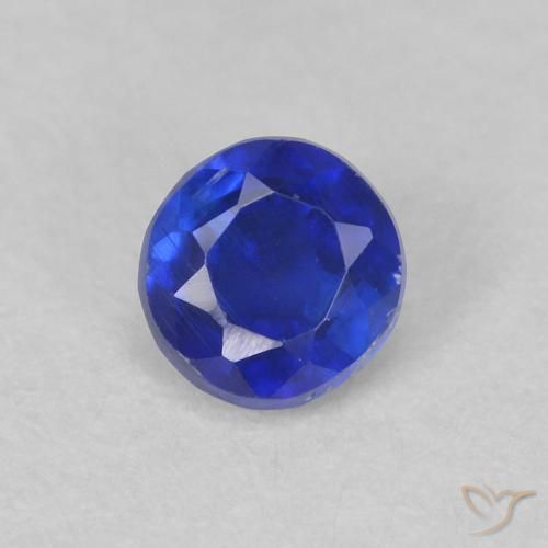 0.40ct 天然 濃いネイビーブルー カイヤナイト, ラウンド, VS-SI