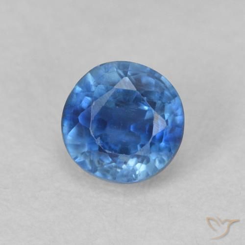 0.46ct 天然 薄いネイビーブルー カイヤナイト, ラウンド, VS-SI
