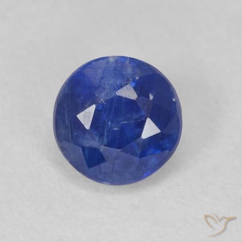 0.79ct 天然 ダークブルー カイヤナイト, ラウンド, SI