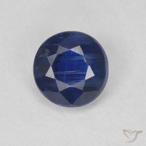 0.71ct 天然 ネイビーブルー カイヤナイト, ラウンド, SI