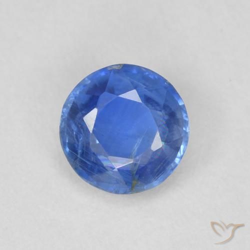 0.60ct 天然 薄いネイビーブルー カイヤナイト, ラウンド, SI