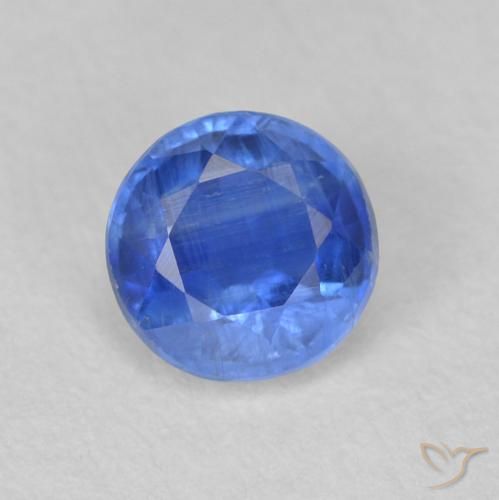 0.67ct 天然 薄いネイビーブルー カイヤナイト, ラウンド, SI