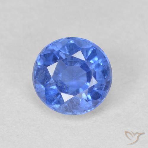 0.77ct 天然 薄いネイビーブルー カイヤナイト, ラウンド, SI