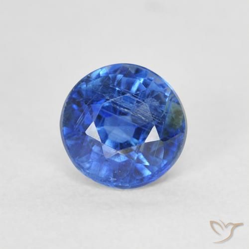 0.82ct 天然 薄いネイビーブルー カイヤナイト, ラウンド, SI