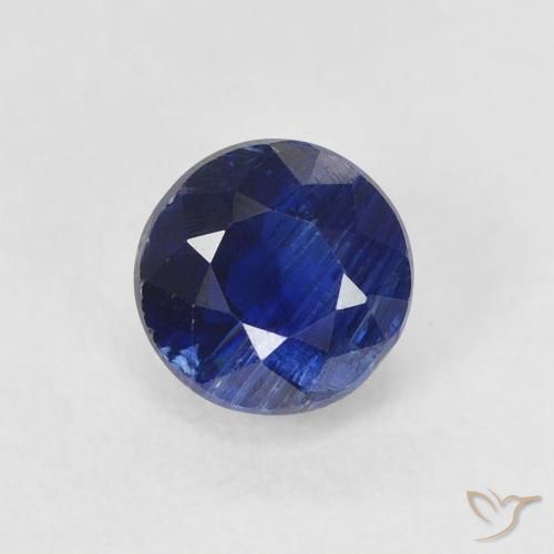 0.80ct 天然 ディープブルー カイヤナイト, ラウンド, SI