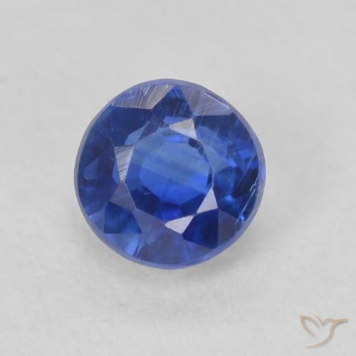 0.49ct 天然 ダークブルー カイヤナイト, ラウンド, SI