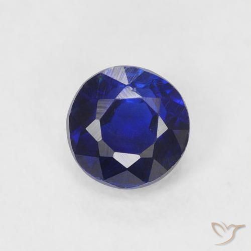 0.47ct 天然 ネイビーブルー カイヤナイト, ラウンド, VS-SI