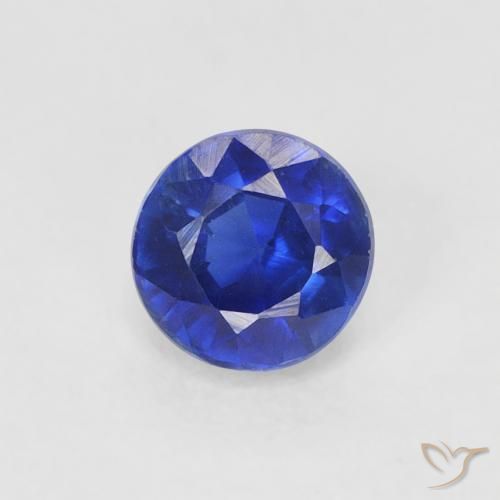 0.43ct 天然 ネイビーブルー カイヤナイト, ラウンド, VS-SI