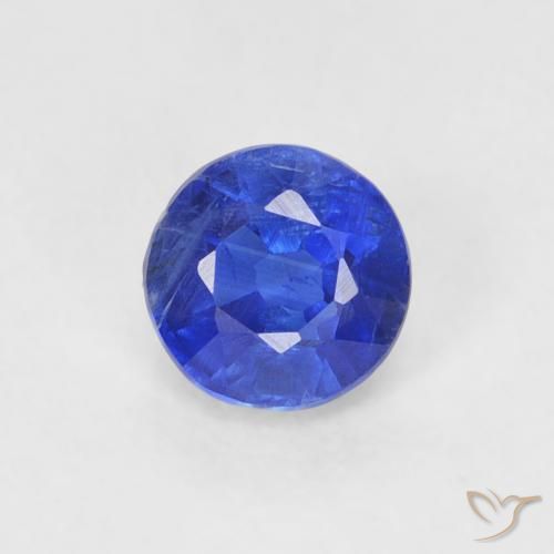 0.41ct 天然 ネイビーブルー カイヤナイト, ラウンド, VS-SI