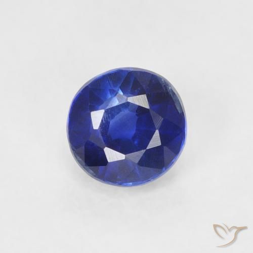 0.45ct 天然 濃いネイビーブルー カイヤナイト, ラウンド, VS-SI