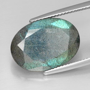 11.74カラットの天然マルチカラーラブラドライト、オーバルカット、オペーク