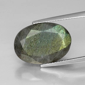 12.90カラットの天然マルチカラーラブラドライト（18.2×13 mm・オーバルカット）