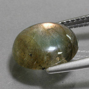 3.40カラットの天然マルチカラーラブラドライト、オーバルカット、半透明