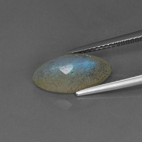 3.06カラットの天然グレーブルーの輝きラブラドライト、透明、透明/半透明