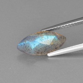 2.46カラットの天然グレーブルーの輝きラブラドライト、透明、透明/半透明