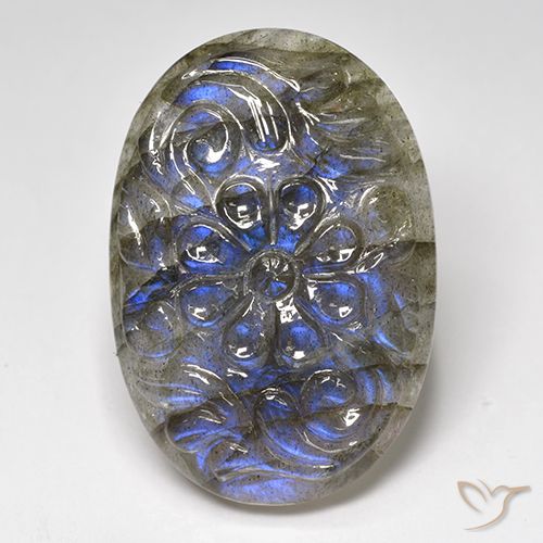 27.86ct 天然 マルチカラー ラブラドライト, 楕円形, 半透明