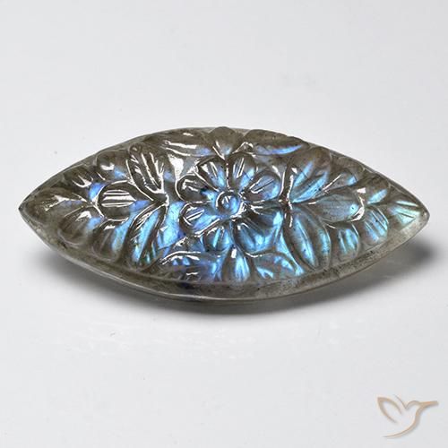 23.59カラットの天然マルチカラーラブラドライト、マーキス、半透明