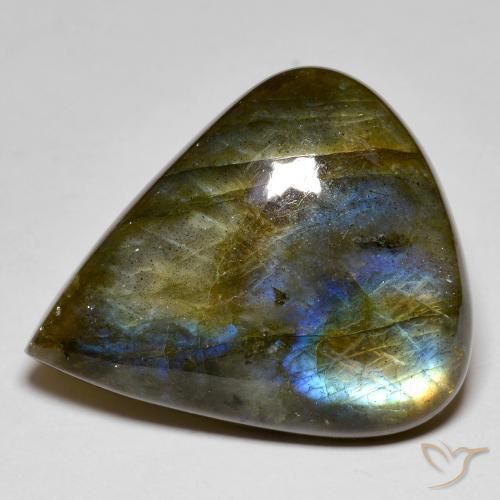 40.89ct 天然 マルチカラー ラブラドライト, 洋梨の形, オペーク