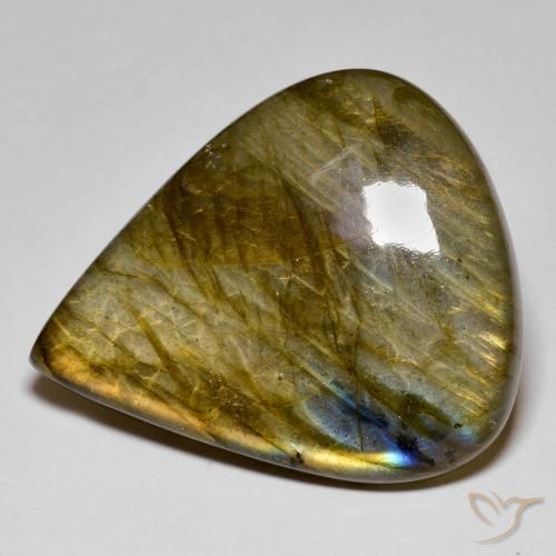 50.39ct 天然 マルチカラー ラブラドライト, 洋梨の形, オペーク