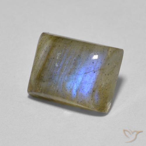 1.89ct 天然 マルチカラー ラブラドライト, バゲット, 半透明