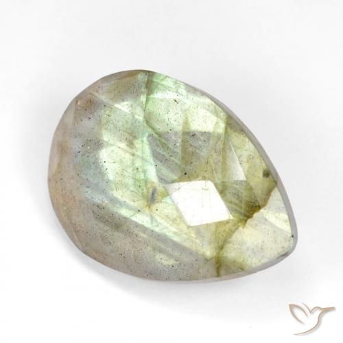 11.53ct 天然 マルチカラー ラブラドライト, 洋梨の形, 半透明