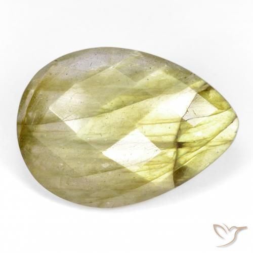 10.67ct 天然 マルチカラー ラブラドライト, 洋梨の形, 半透明