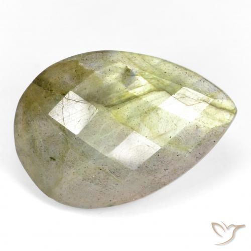 11.84ct 天然 マルチカラー ラブラドライト, 洋梨の形, 半透明