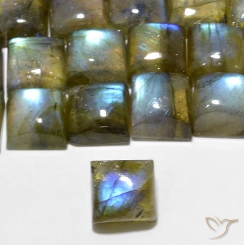 1.46ct 天然 マルチカラー ラブラドライト, 四角形, 半透明