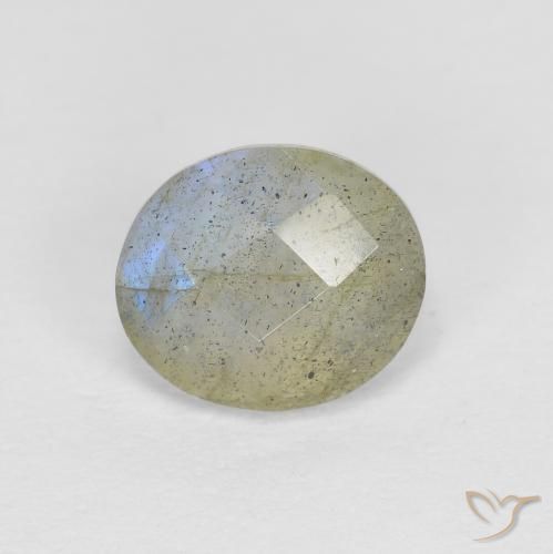 1.28ct 天然 マルチカラー ラブラドライト, 楕円形, 半透明